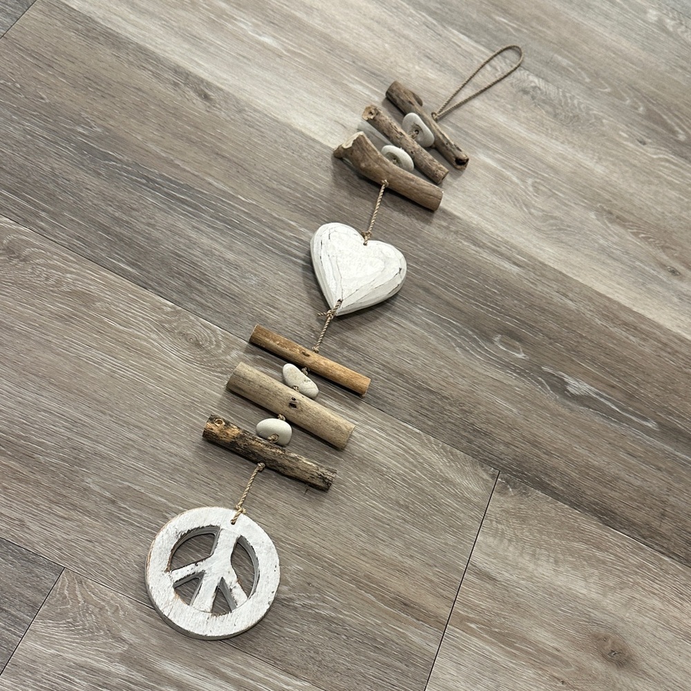 Peace driftwood mobile hanger